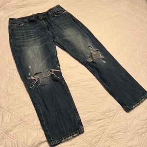Distressed flying monkey jeans • size 30 • fit larger